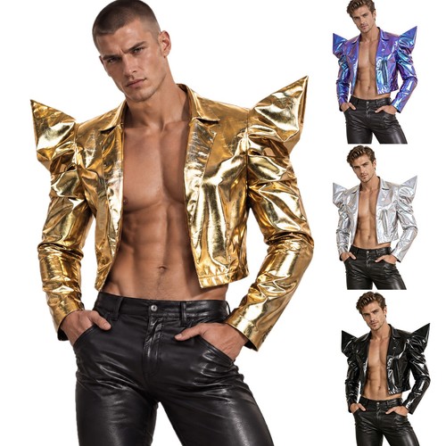 Men metallic shiny crop - men,
